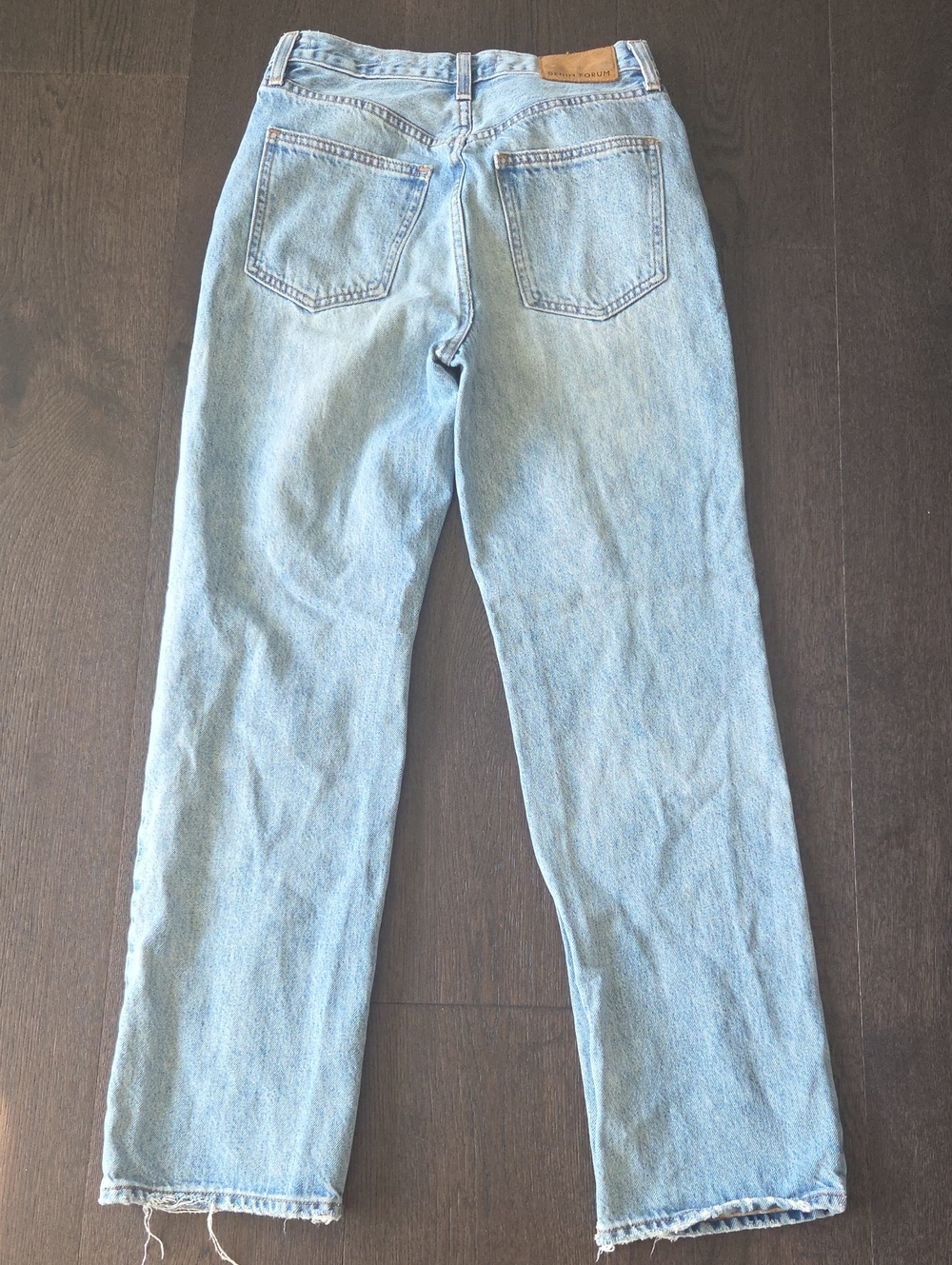 Denim Forum Light Blue Straight Leg Jeans